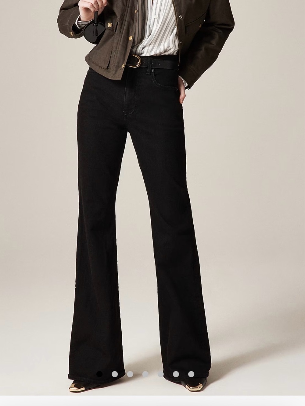 J. Crew NWT Black Vintage Flare High Rise Semi-Stretch Jeans